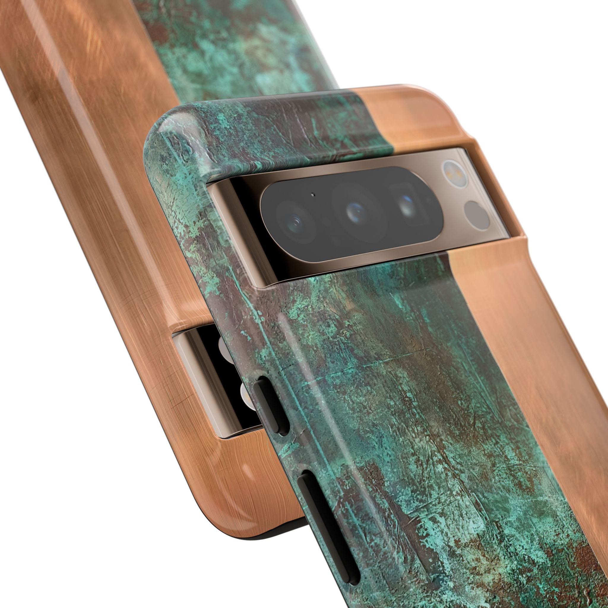 Teal Tough Phone Case for Google Pixel - Verdigris Copper Slab