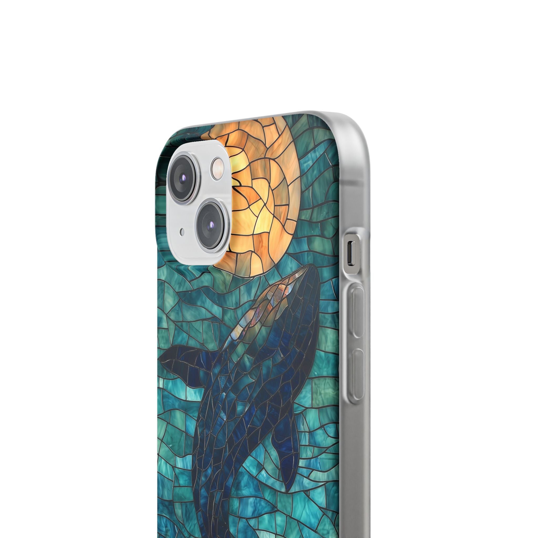 Stained Moon Whale · Soft Telefoncover for iPhone