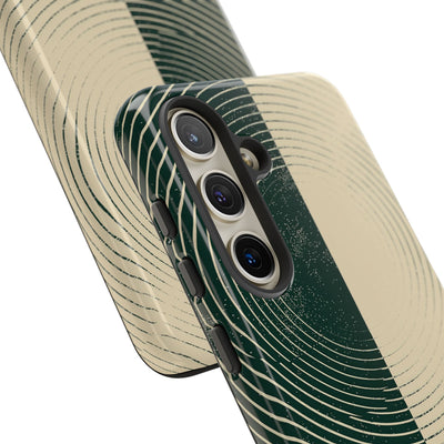 Green Tough Phone Case for Samsung - Evergreen Split Grain