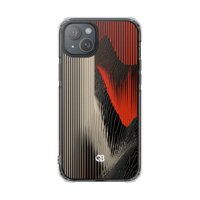 Red Impact MagSafe Phone Case for iPhone - Crimson Pulse Topo
