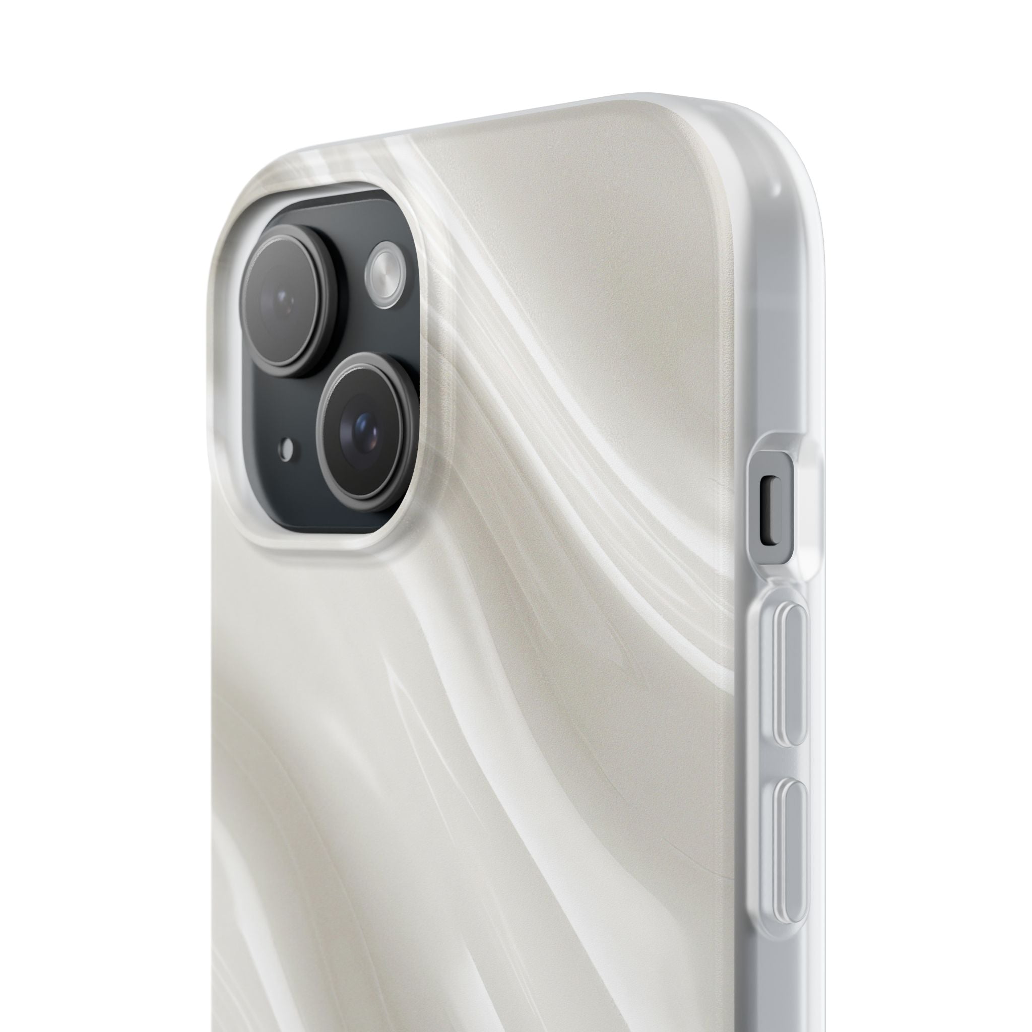 White Lite Phone Case for iPhone - Polished Ivory Wave