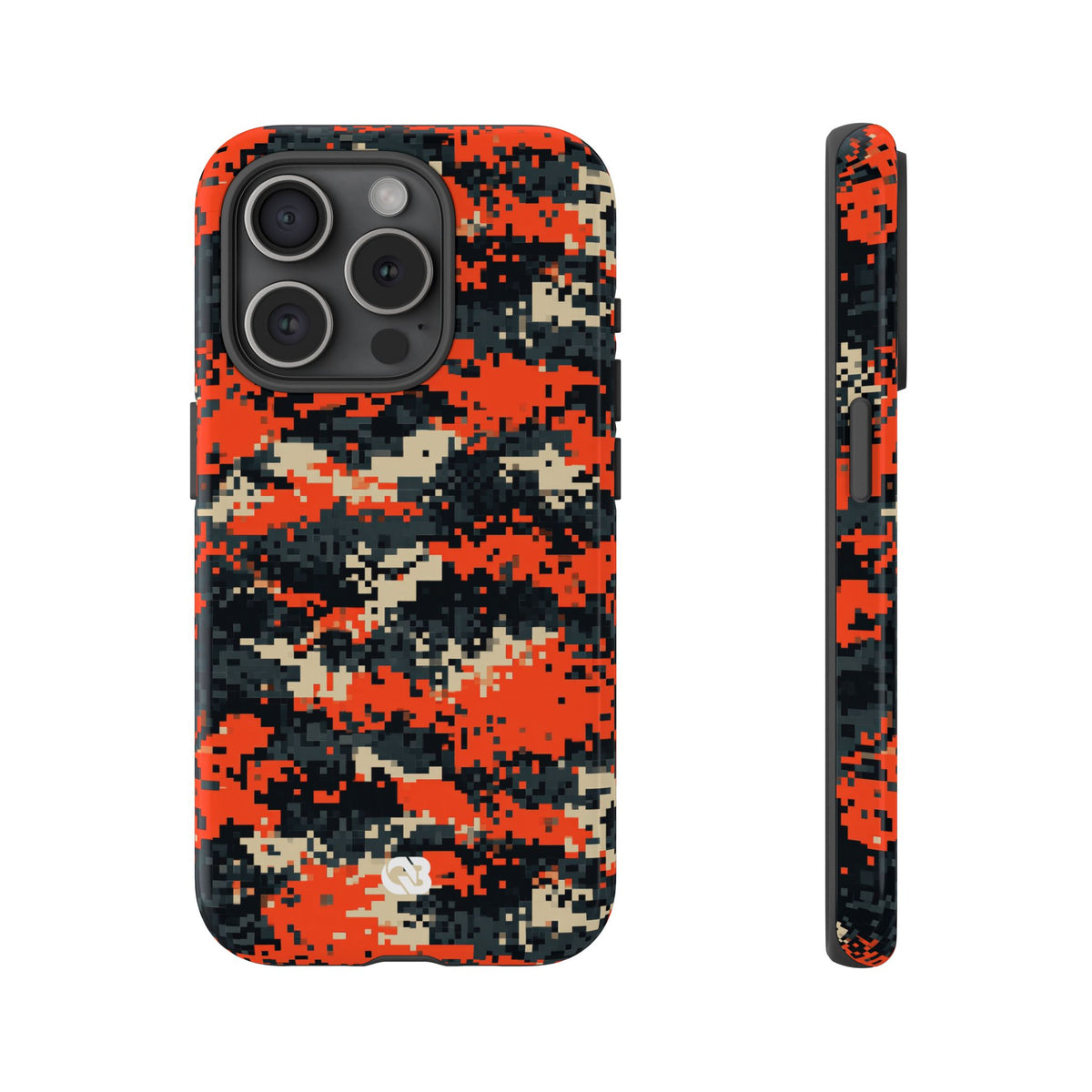 Signal Pixel Camo · Tough Phone Case for iPhone · Orange