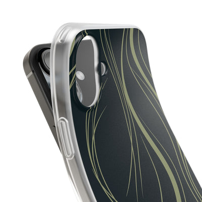 Green Lite Phone Case for iPhone - Obsidian Sage Flow