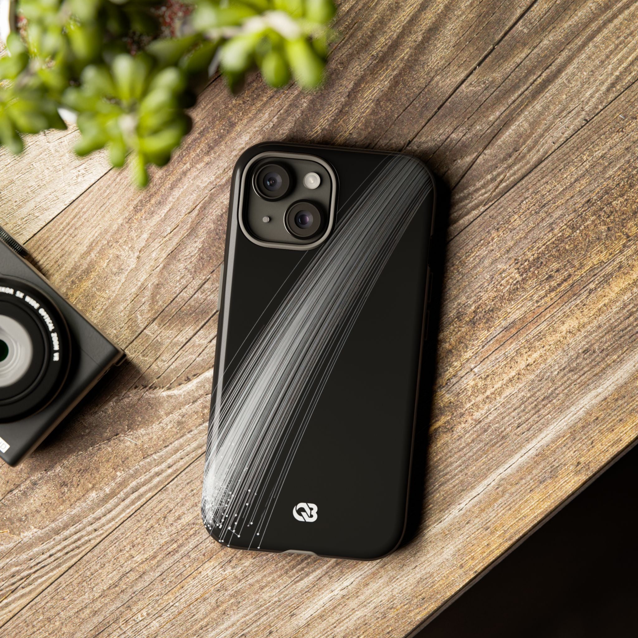 Black Tough Phone Case for iPhone - Linear Velocity Beam