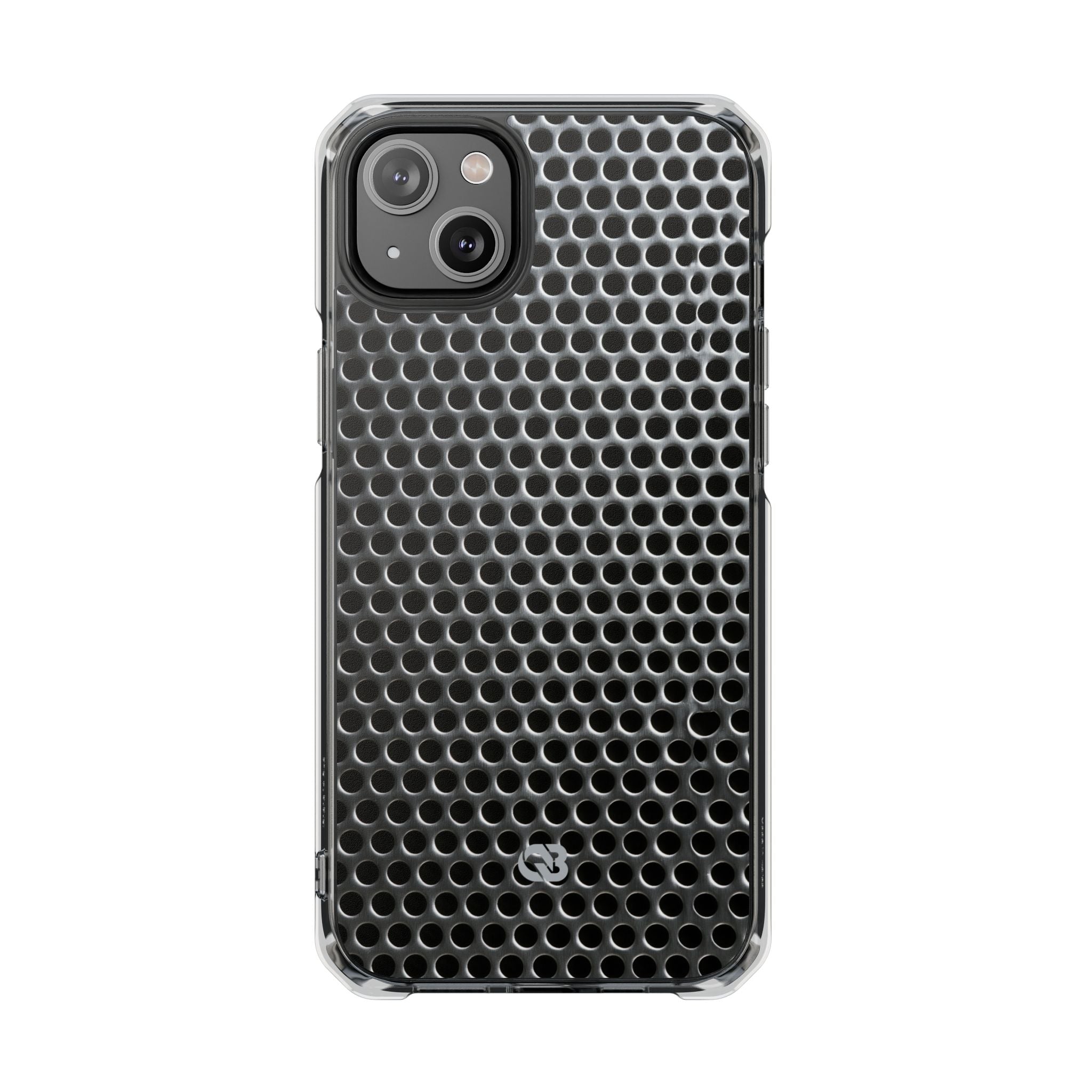 Silver Impact MagSafe Phone Case for iPhone - Brutalist Steel Mesh