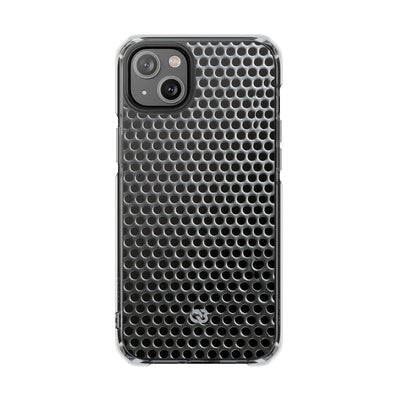 Silver Impact MagSafe Phone Case for iPhone - Brutalist Steel Mesh