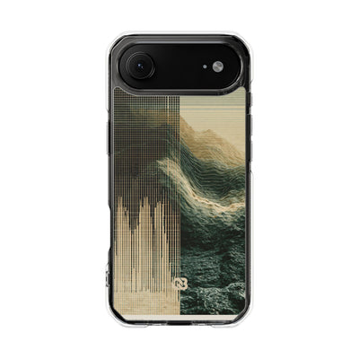 Beige Impact MagSafe Phone Case for iPhone - Veridian Data Ridge