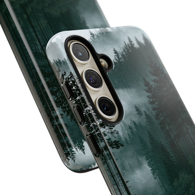 Green Tough Phone Case for Samsung - Misty Evergreen Mirror