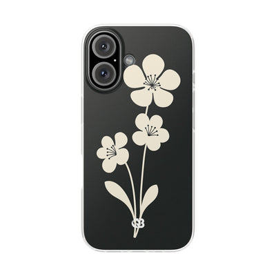 Black Lite Phone Case for iPhone - Obsidian Cream Bloom