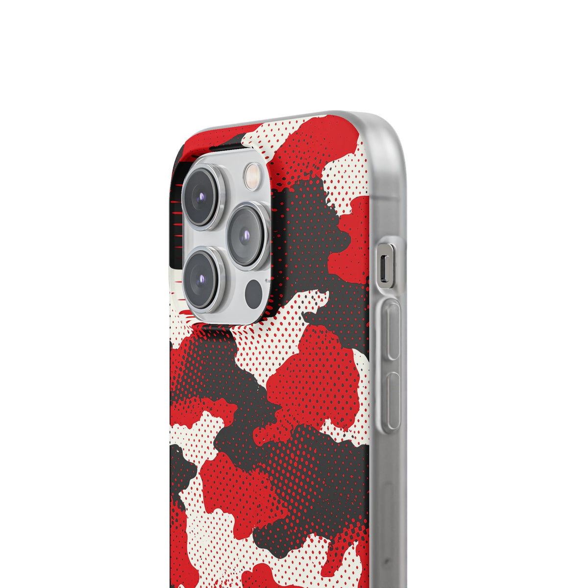 Crimson Halftone Camo · Lite Phone Case for iPhone ·  Red