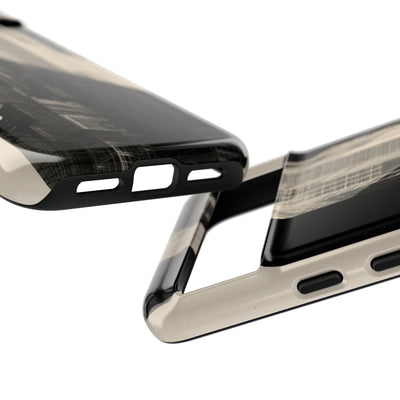 Beige Tough Phone Case for Google Pixel - Monolith Urban Grid