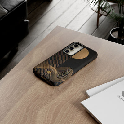 Gold Tough Phone Case for Samsung - Gilded Obsidian Dunes