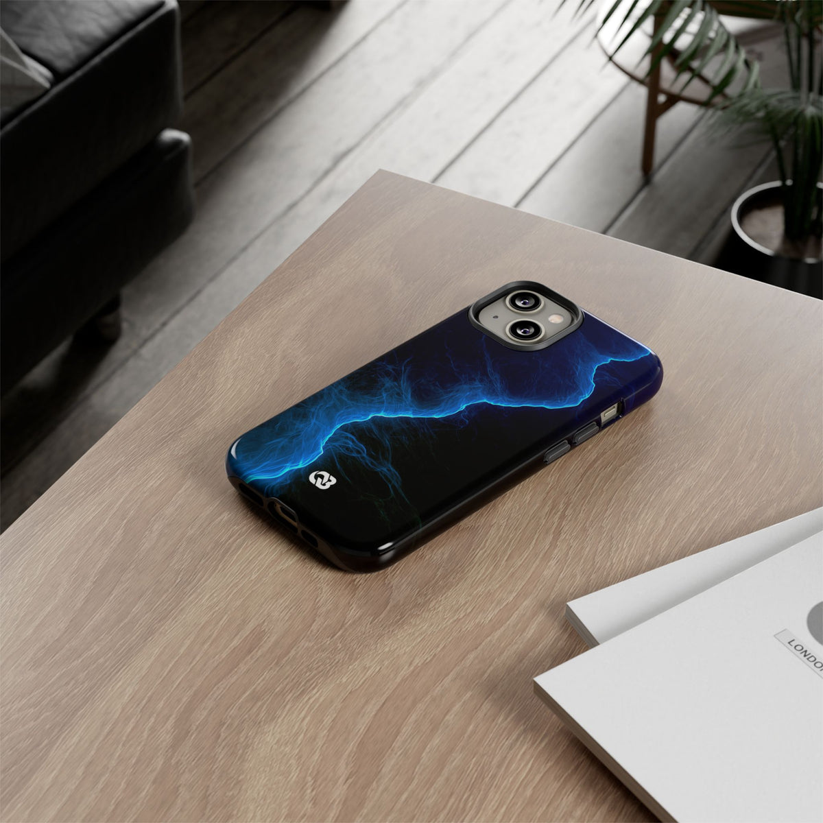 Electric Azure Drift · Tough Phone Case for iPhone · Blue
