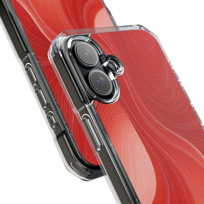 Red Impact MagSafe Phone Case for iPhone - Crimson Silk Strands