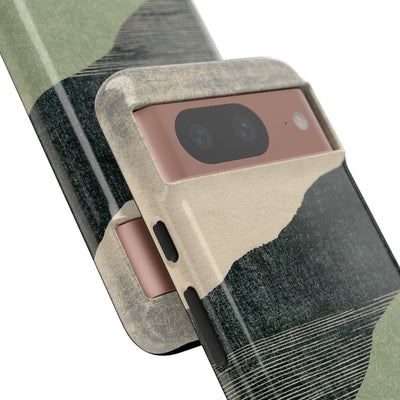 Green Tough Phone Case for Google Pixel - Moss Ridge Grain