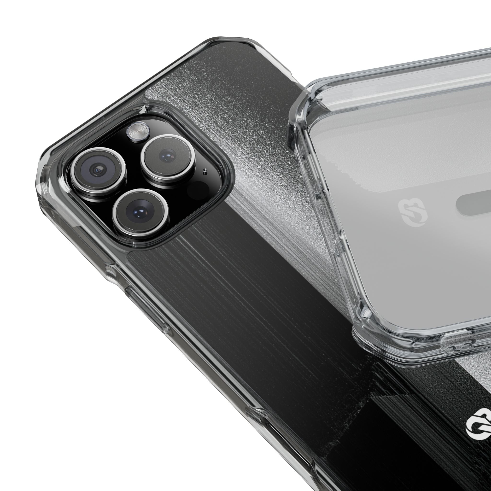 Black Impact MagSafe Phone Case for iPhone - Brutalist Pixel Monolith