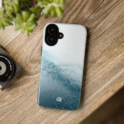 Teal Tough Phone Case for iPhone - Cyan Vector Lattice