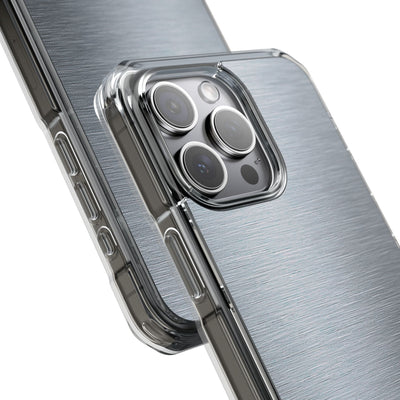 Silver Impact MagSafe Phone Case for iPhone - Satin Chrome Grain
