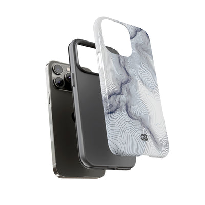 White Tough Phone Case for iPhone - Nordic Ridge Topo