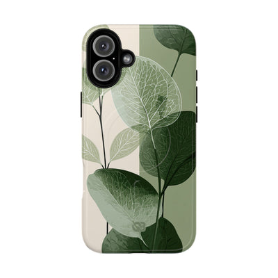 Green Tough 2.0 Magsafe Phone Case for iPhone - Sage Leaf Skeletals