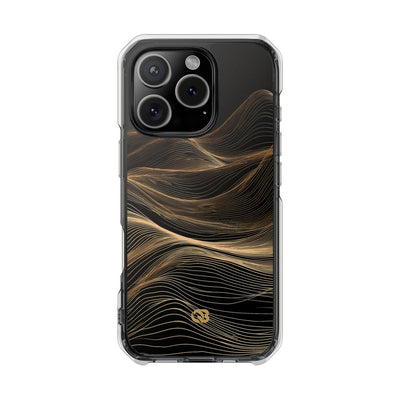 Black Impact MagSafe Phone Case for iPhone - Copper Topo Ridge