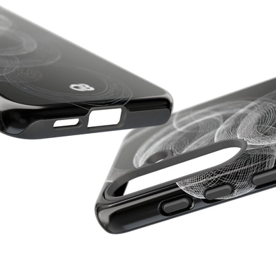 Black Tough Phone Case for Samsung - Kinetic Wireframe Orbit