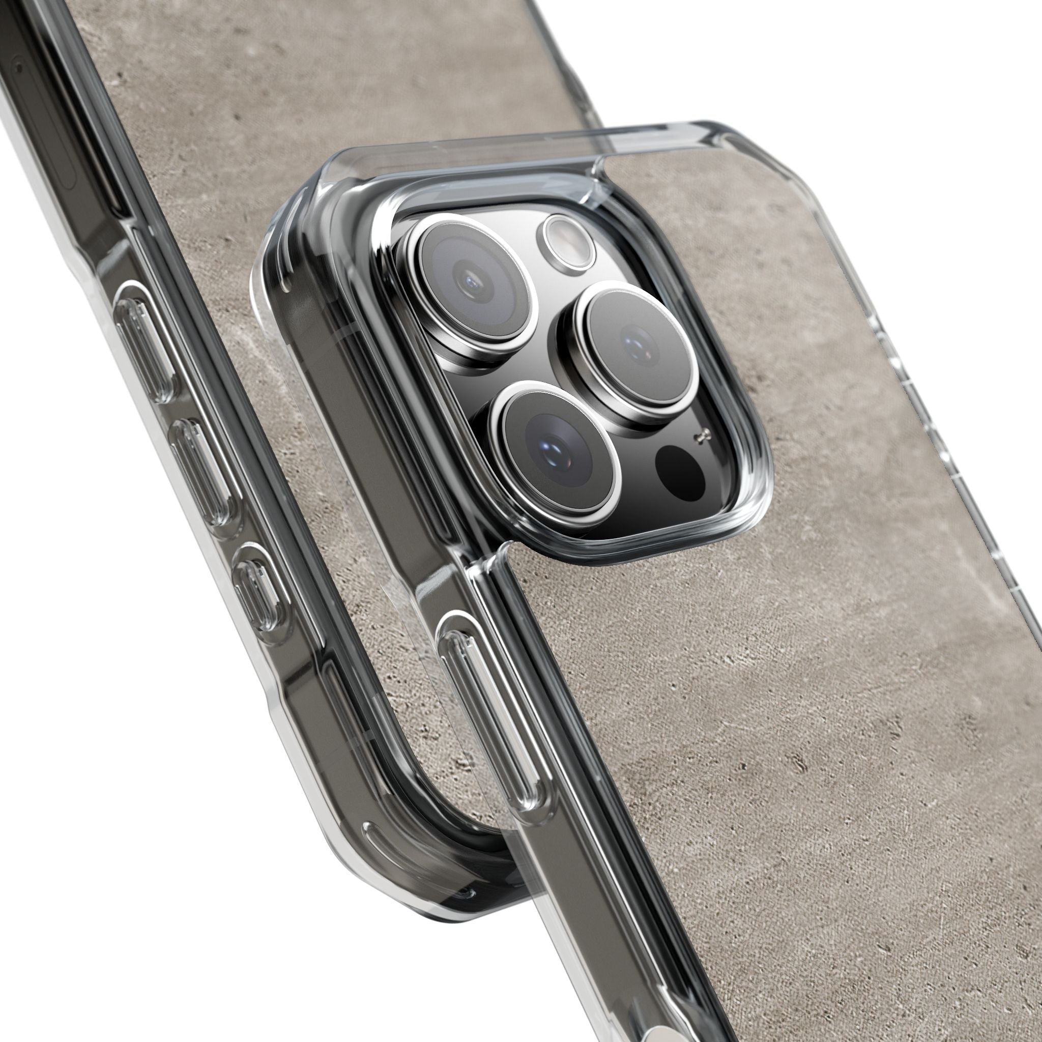 Grey Impact MagSafe Phone Case for iPhone - Brutalist Stone Grit
