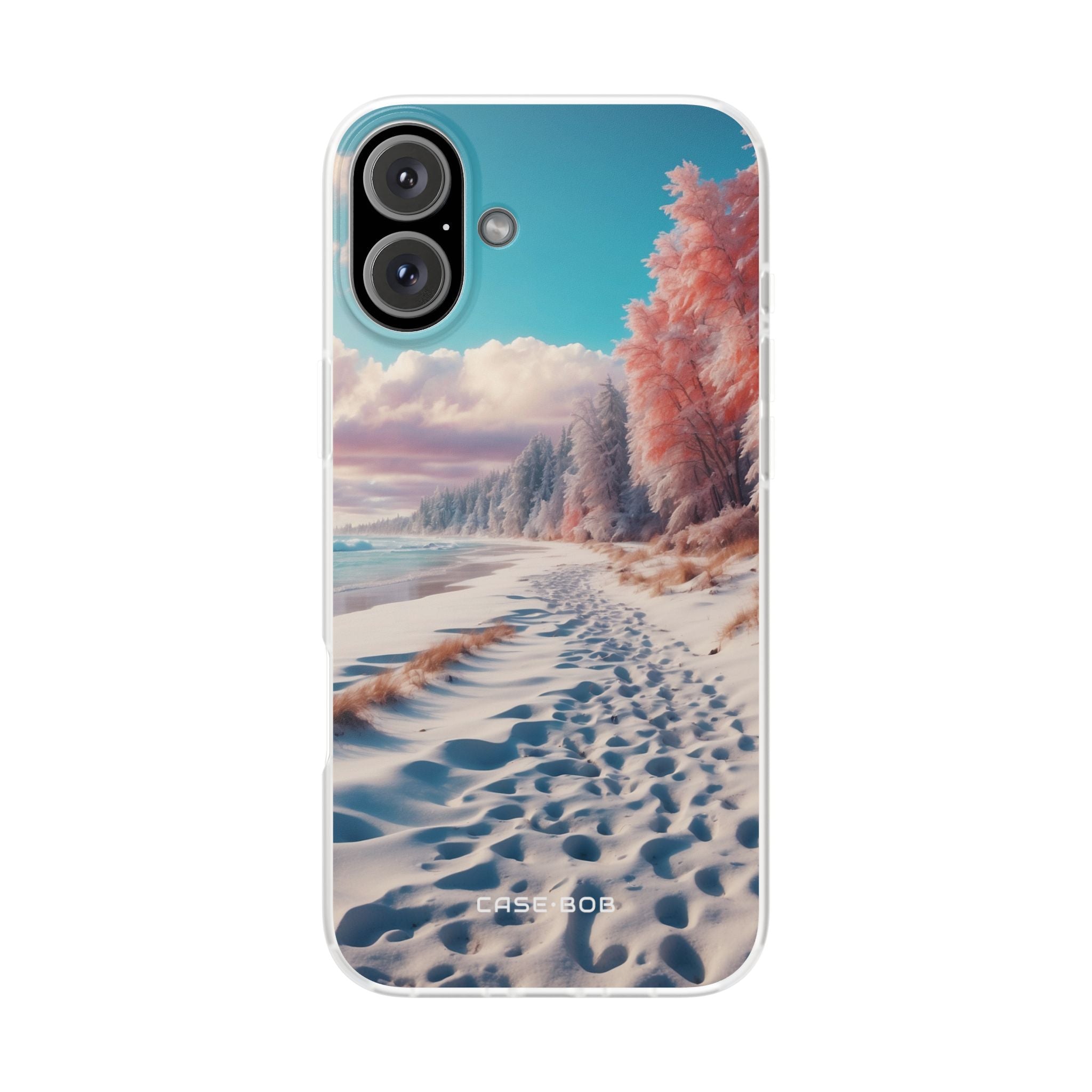 Snowy Footprints iPhone 16 Plus Case - Soft