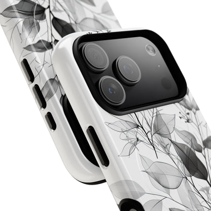 Veined Leaves Gray iPhone 17 Pro Case - Tough+ - CASE•BOB