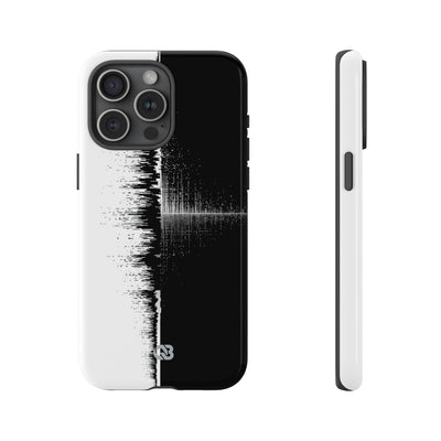 Black Tough Phone Case for iPhone - Static Signal Split