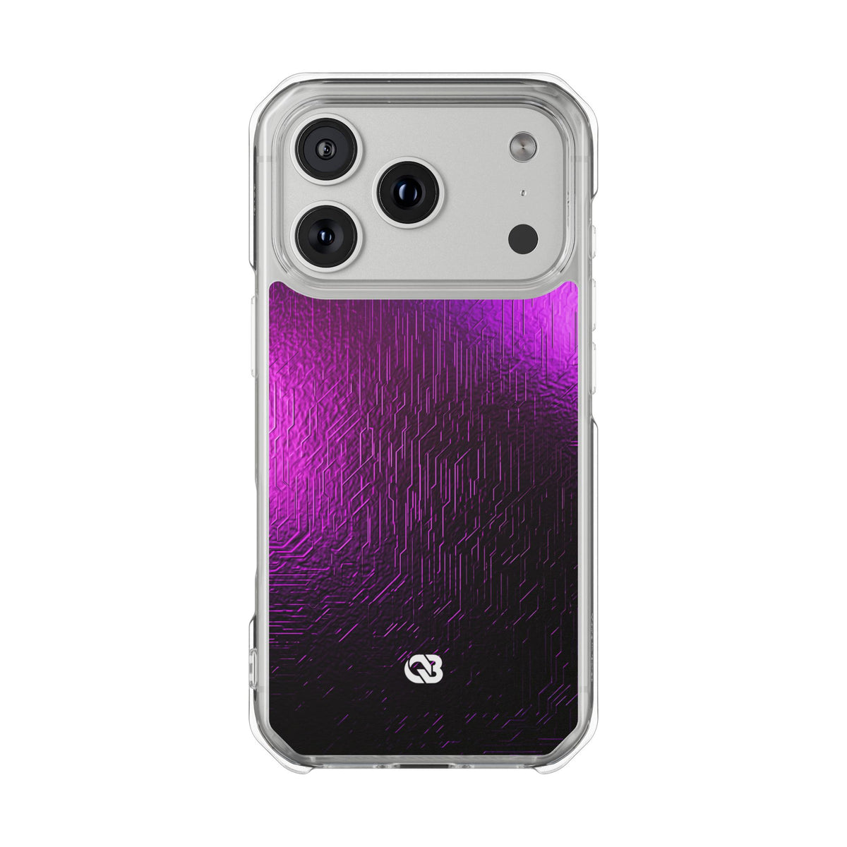 Violet Cyber Circuit · Clear Impact Magnetic Phone Case for iPhone · Purple