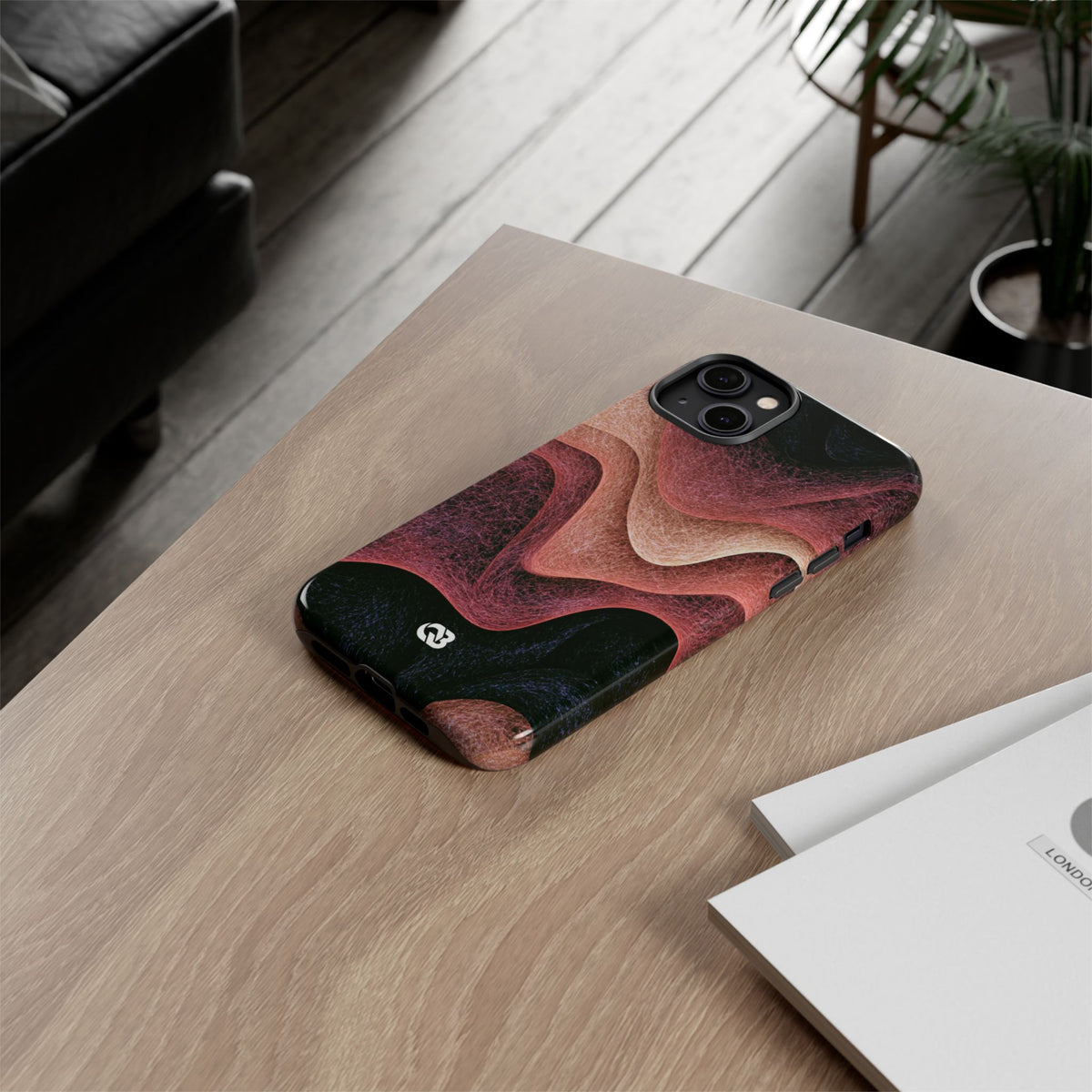 Rose Contour Waves · Tough Phone Case for iPhone · Pink