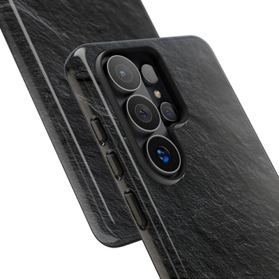 Black Tough Phone Case for Samsung - Raw Obsidian Slate