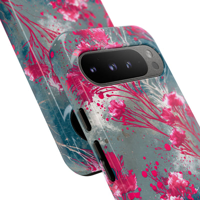 Cyber Blossom · Tough Phone Case for Pixel ·  Teal