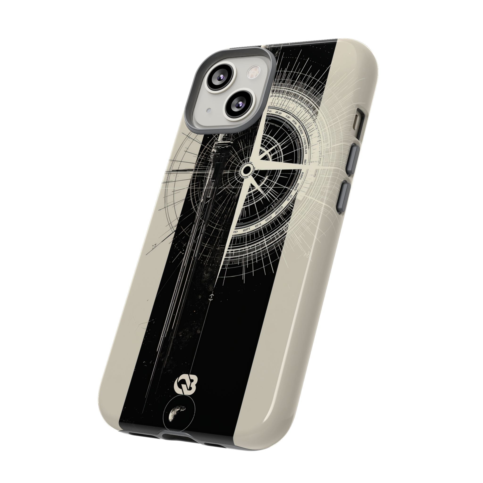 Beige Tough Phone Case for iPhone - Zenith Vector Spire