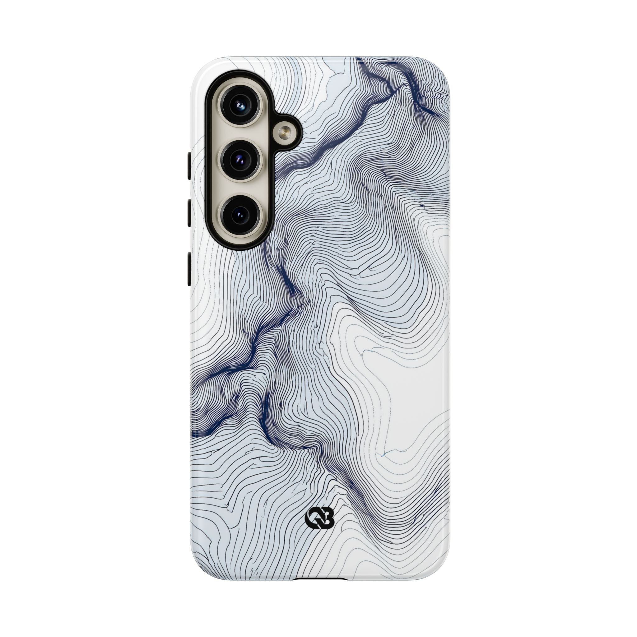 White Tough Phone Case for Samsung - Nordic Ridge Topo