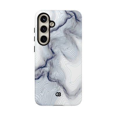 White Tough Phone Case for Samsung - Nordic Ridge Topo