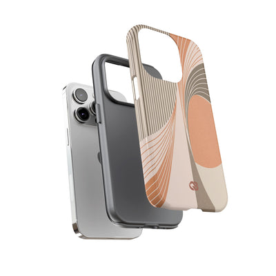 Orange Tough Phone Case for iPhone - Desert Arc Horizon