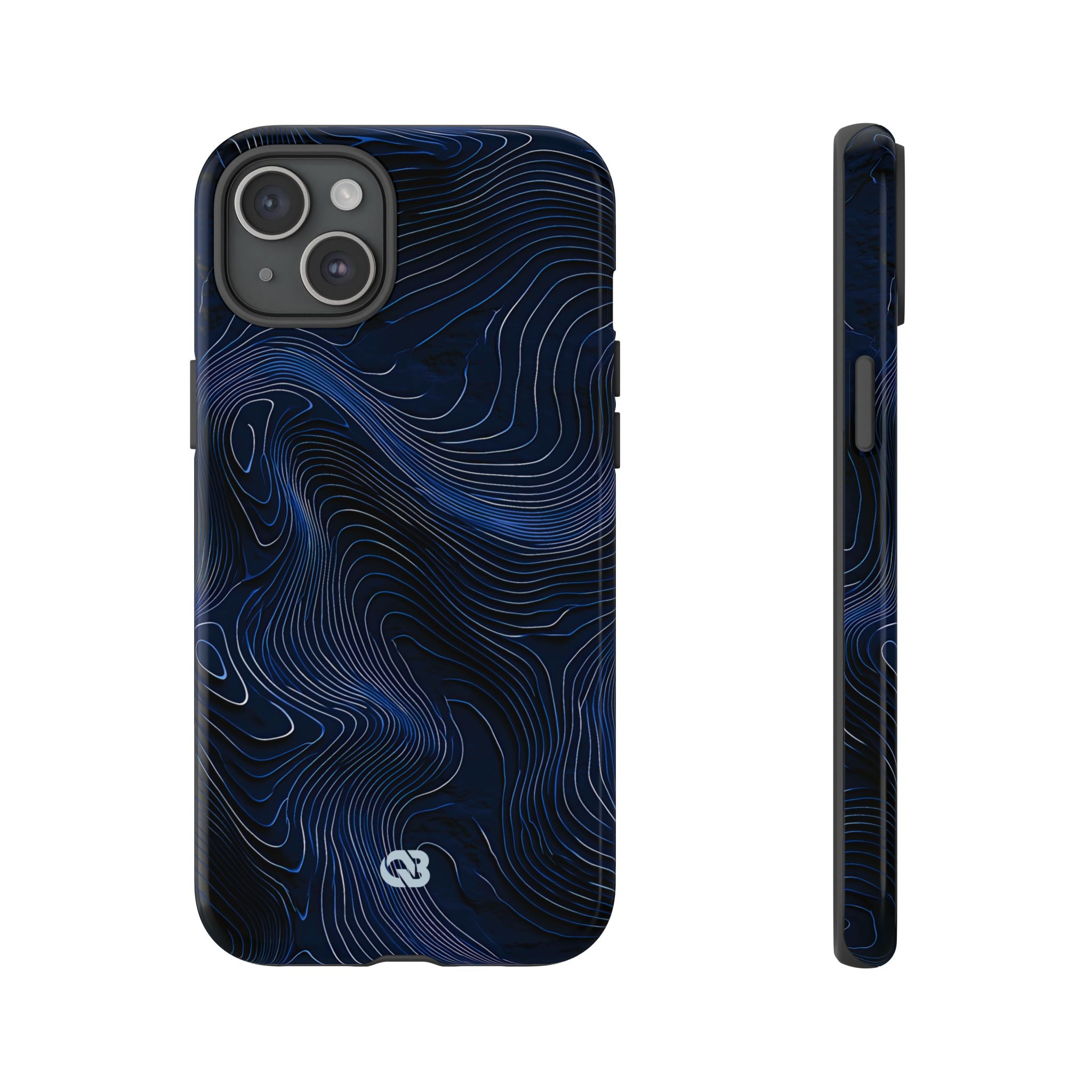 Blue Tough Phone Case for iPhone - Cobalt Contour Ridge