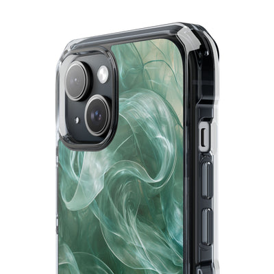 Translucent Aqua Flow · Clear Impact Magnetic Phone Case for iPhone · Teal