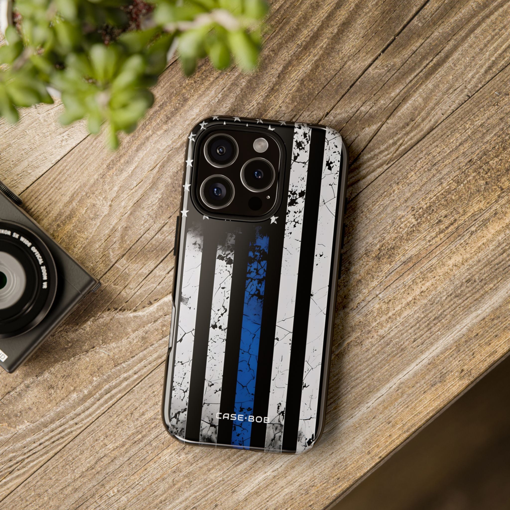 Blue Line Flag iPhone 16 Pro Case - Tough