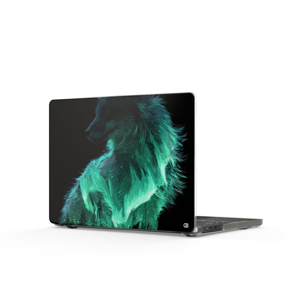 Nordic Aurora Fox · Clear Hard Case for MacBook · Teal