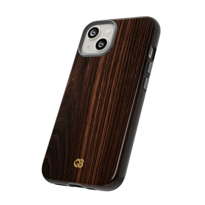Brown Tough Phone Case for iPhone - Burnished Mahogany Grain