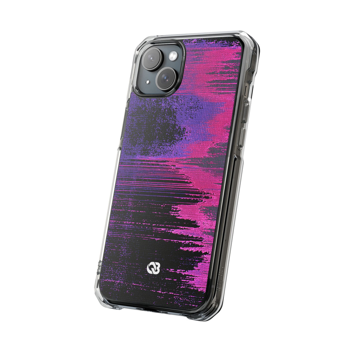 Neon Signal Shift · Clear Impact Magnetic Phone Case for iPhone · Purple