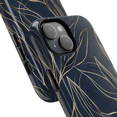 Gilded Navy Foliage · Tough+ Magsafe