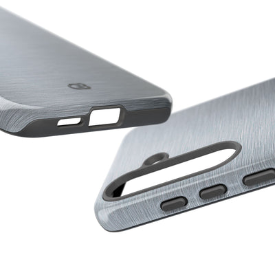 Silver Tough Phone Case for Samsung - Satin Chrome Grain