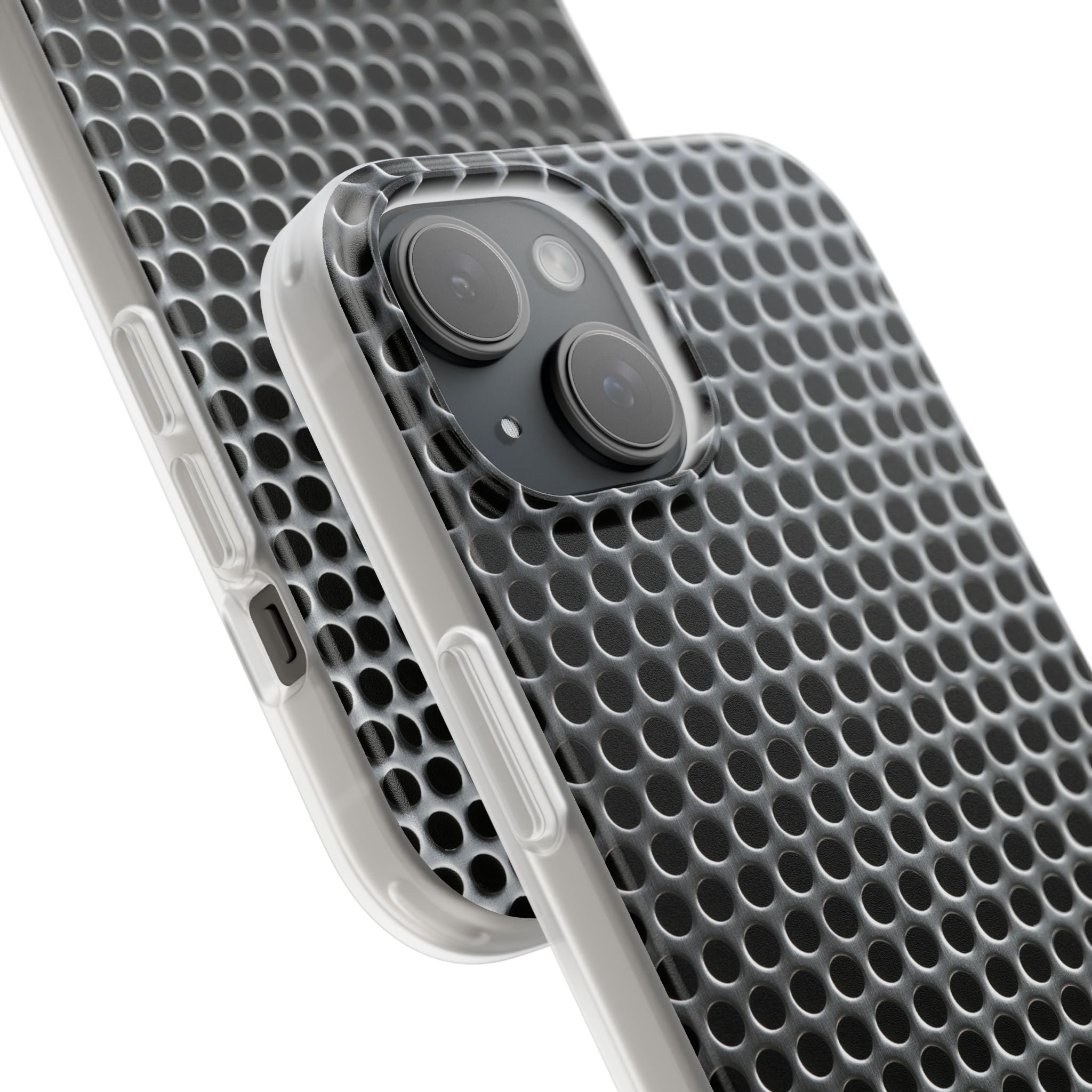 Silver Lite Phone Case for iPhone - Brutalist Steel Mesh