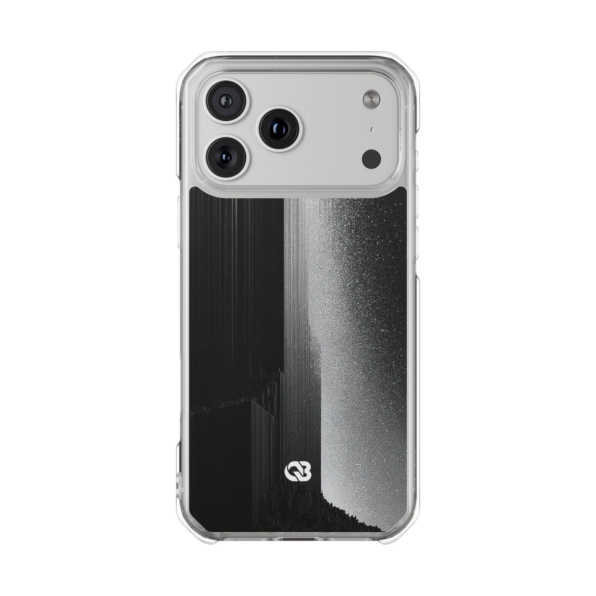 Black Impact MagSafe Phone Case for iPhone - Brutalist Pixel Monolith