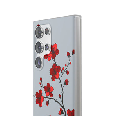 Grey Lite Phone Case for Samsung - Crimson Blossom Onyx