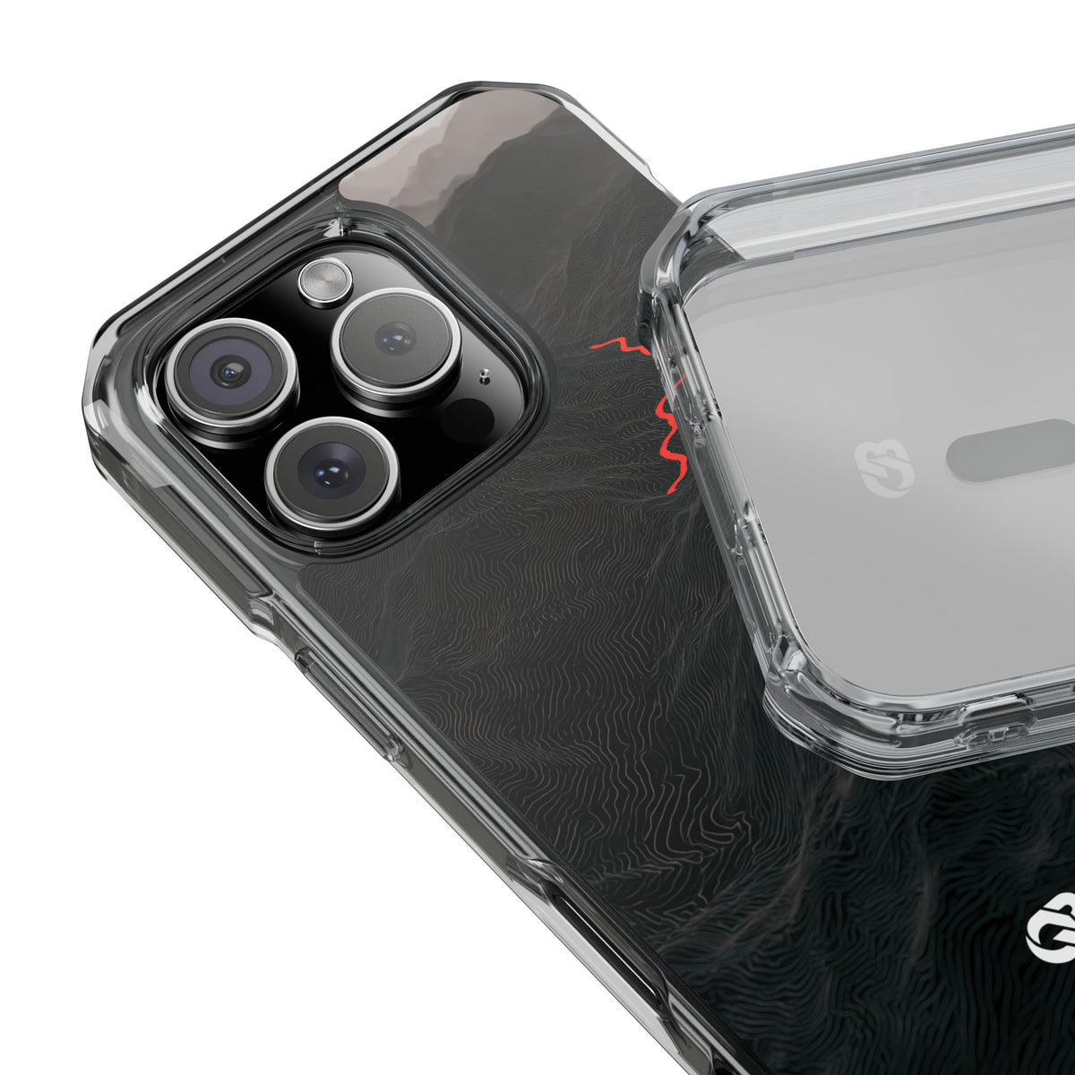 Crimson Ridge Pass · Clear Impact Magnetic Phone Case for iPhone ·  Black